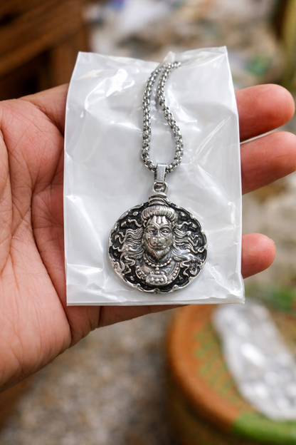 Hanuman Ji Pendant Oxodaised Silver Chain
