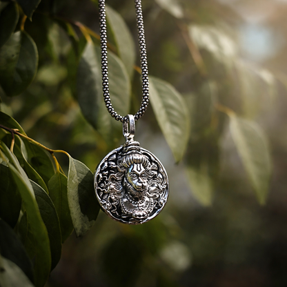 Hanuman Ji Pendant Oxodaised Silver Chain